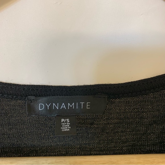 Dynamite Black Wrap Long Sleeve Crop Top - Picture 3 of 9